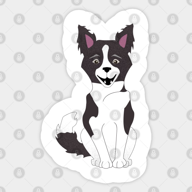 Happy Border Collie Sticker by fuzzydragons